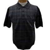 Safe Harbor Allover Short Sleeve Banded Bottom Shirt 6190-142 Charcoal