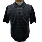 Safe Harbor Allover Short Sleeve Banded Bottom Shirt 6190-142BT Charcoal