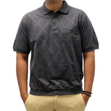 Safe Harbor Diamond Short Sleeve Banded Bottom Shirt - Black