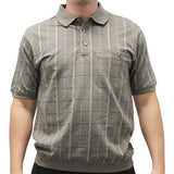 Classics By Palmland Allover Short Sleeve Banded Bottom Shirt 6190-154 Khaki