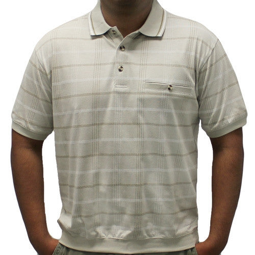 Classics By Palmland Allover Short Sleeve Banded Bottom Shirt 6190-160 Taupe