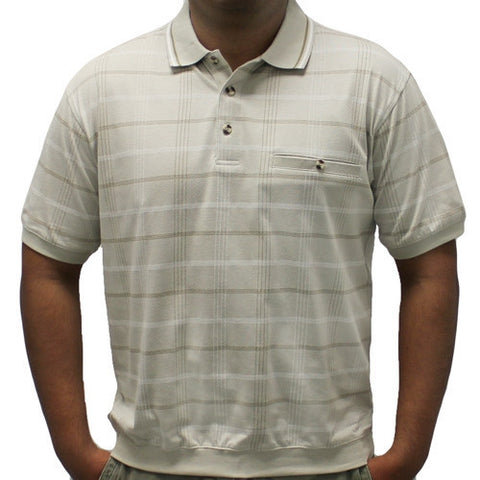 Classics By Palmland Allover Short Sleeve Banded Bottom Shirt 6190-160 Taupe