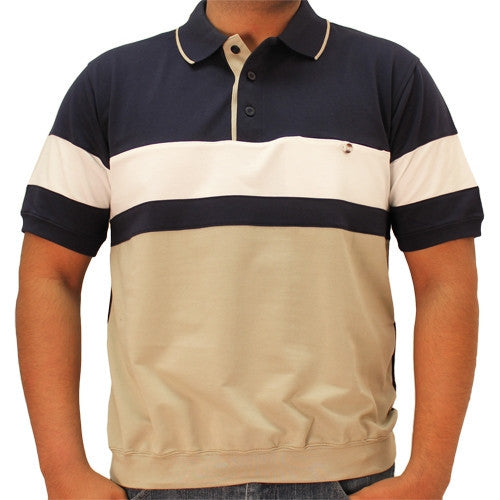 Classics By Palmland Knit Short Sleeve Banded Bottom Shirt 6190-163 Navy