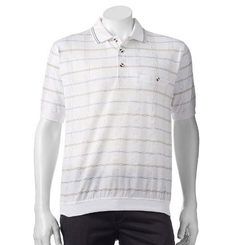 Classics By Palmland Allover Short Sleeve Banded Bottom Shirt 6190-171 White