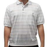 Classics By Palmland Allover Short Sleeve Banded Bottom Shirt 6190-171 White