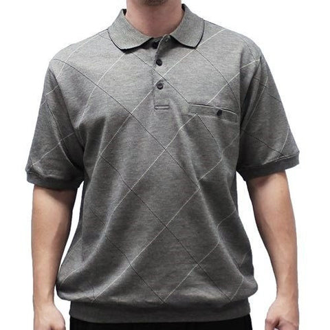 Classic by Palmland Allover Short Sleeve Banded Bottom Shirt 6190-178