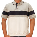 Classics By Palmland Knit Short Sleeve Banded Bottom Shirt 6190-183 Grey