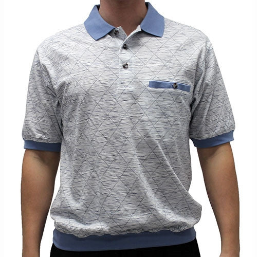 Classic by Palmland Allover Short Sleeve Banded Bottom Shirt 6190-184