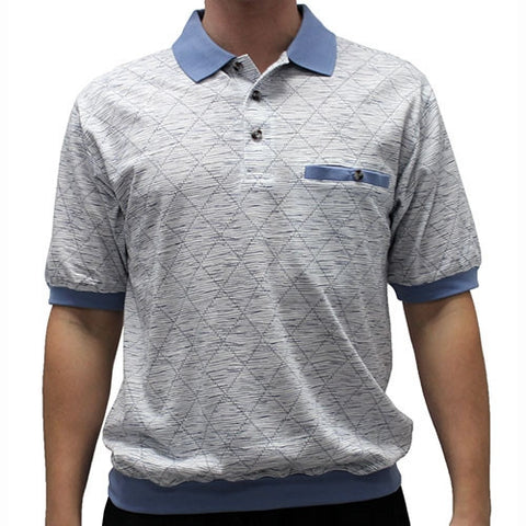 Classic by Palmland Allover Short Sleeve Banded Bottom Shirt 6190-184