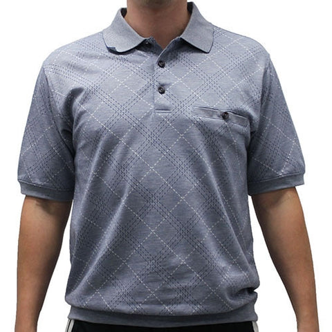 Classic by Palmland Allover Short Sleeve Banded Bottom Shirt 6190-185