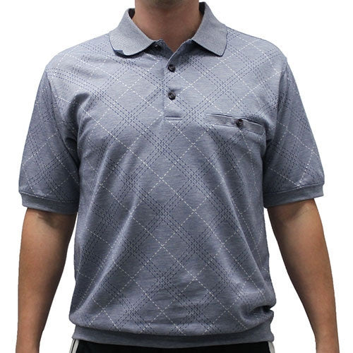 Classic by Palmland Allover Short Sleeve Banded Bottom Shirt 6190-185ABT