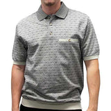 Safe Harbor Allover Short Sleeve Banded Bottom Shirt 6191-315BT Black