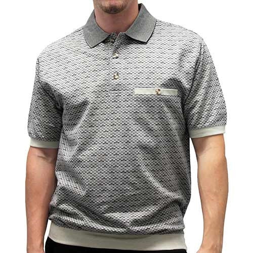 Safe Harbor Allover Short Sleeve Banded Bottom Shirt 6191-315BT Black
