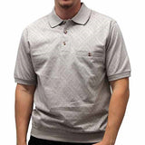 Safe Harbor Allover Short Sleeve Banded Bottom Shirt 6191-324 Brown