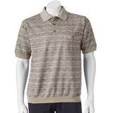 Safe Harbor Allover Short Sleeve Banded Bottom Shirt 6191-328 Khaki