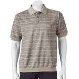 Safe Harbor Allover Short Sleeve Banded Bottom Shirt 6191-328BT Khaki