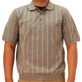 Safe Harbor Allover Short Sleeve Banded Bottom Shirt 6191-333BT Khaki