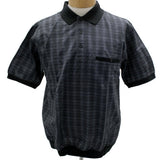 Safe Harbor Allover Short Sleeve Banded Bottom Shirt 6191-337 Black