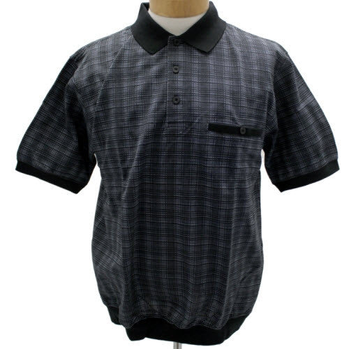 Safe Harbor Allover Short Sleeve Banded Bottom Shirt 6191-337 Black