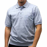 Safe Harbor Allover Short Sleeve Banded Bottom Shirt 6191-353 Light Blue