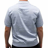 Safe Harbor Allover Short Sleeve Banded Bottom Shirt 6191-353 Light Blue