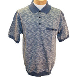 Safe Harbor Allover Short Sleeve Banded Bottom Shirt 6191-356 Blue