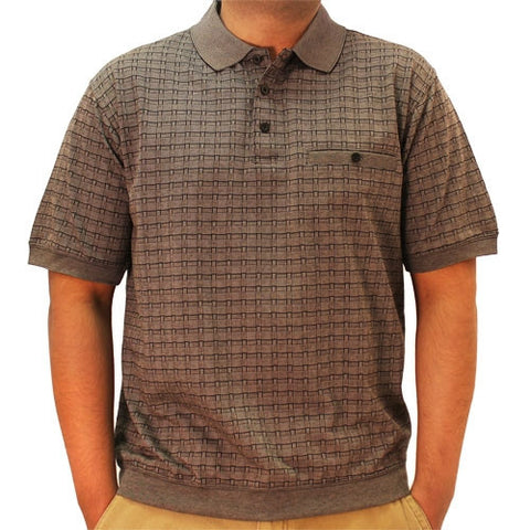 Safe Harbor Basketweave Short Sleeve Banded Bottom Shirt 6191-359 Black