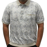 Safe Harbor Jacquard Short Sleeve Banded Bottom Shirt 6191-361 Stone