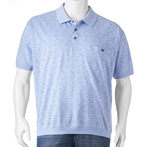 Safe Harbor Jacquard Short Sleeve Banded Bottom Shirt 6191-367 LT.Blue
