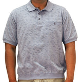 Safe Harbor Jacquard Short Sleeve Banded Bottom Shirt 6191-367 LT.Blue