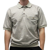Classics By Palmland Jacquard Short Sleeve Banded Bottom 6191-381 Khaki
