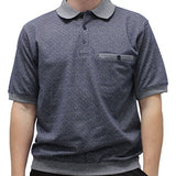 Classics By Palmland Jacquard Short Sleeve Banded Bottom 6191-382 Navy
