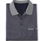 Classics By Palmland Jacquard Short Sleeve Banded Bottom 6191-382 Navy