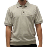 Classics by Palmland  Allover Short Sleeve Banded Bottom Shirt 6191-386 Khaki