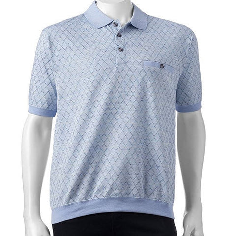 Classics by Palmland  Allover Short Sleeve Banded Bottom Shirt 6191-387
