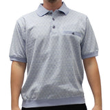 Classics by Palmland  Allover Short Sleeve Banded Bottom Shirt 6191-387