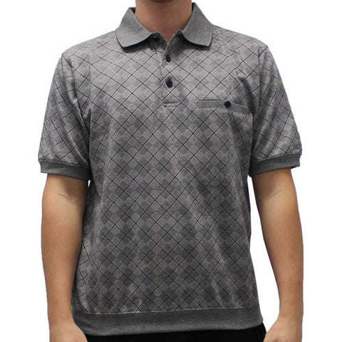 Classics by Palmland  Allover Short Sleeve Banded Bottom Shirt 6191-388