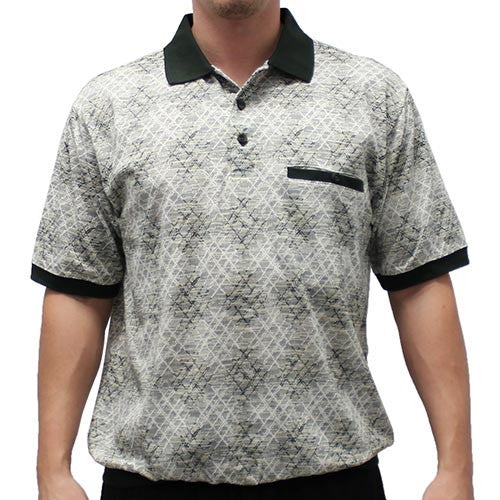Classic by Palmland Allover Short Sleeve Banded Bottom Shirt 6191-398
