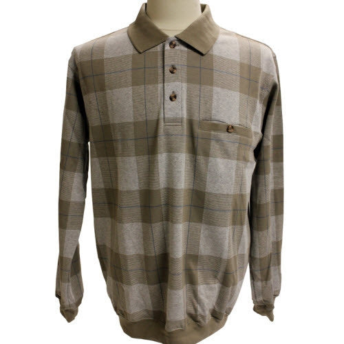 Safe Harbor Allover Long Sleeve Banded Bottom Shirt 6196-201 Brown