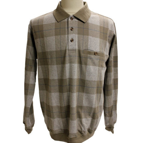 Safe Harbor Allover Long Sleeve Banded Bottom Shirt 6196-201 Brown