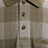 Safe Harbor Allover Long Sleeve Banded Bottom Shirt 6196-201 Brown