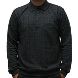 Safe Harbor Allover Long Sleeve Banded Bottom Shirt 6196-203 Black