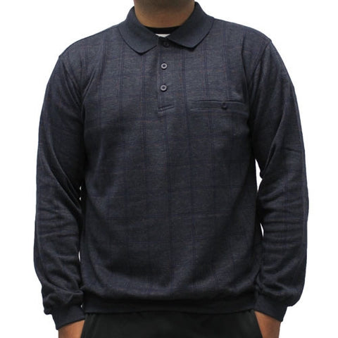 Safe Harbor Allover Long Sleeve Banded Bottom Shirt - 6196-207 Navy