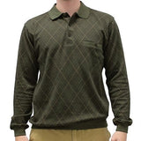 Classics By Palmland Allover Long Sleeve Banded Bottom 6196-212BT Olive