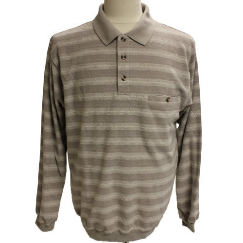 Safe Harbor Allover Long Sleeve Banded Bottom Shirt 6198-100 Natural