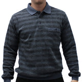 Safe Harbor Allover Long Sleeve Banded Bottom Shirt 6198-104 Blue