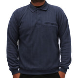 LD Sport Allover Long Sleeve Banded Bottom Shirt 6198-105 Navy