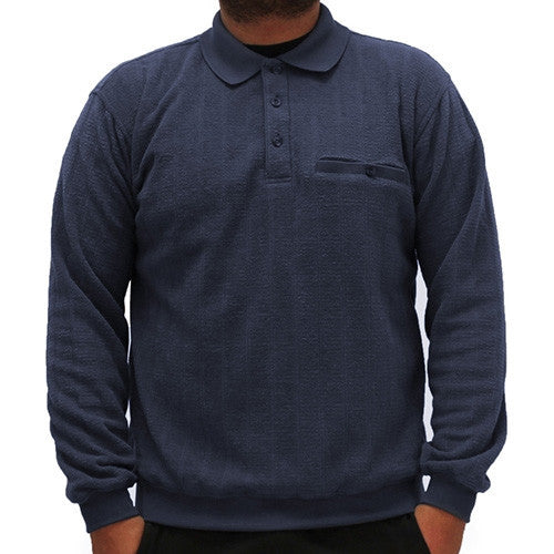 LD Sport Allover Long Sleeve Banded Bottom Shirt 6198-105 Navy