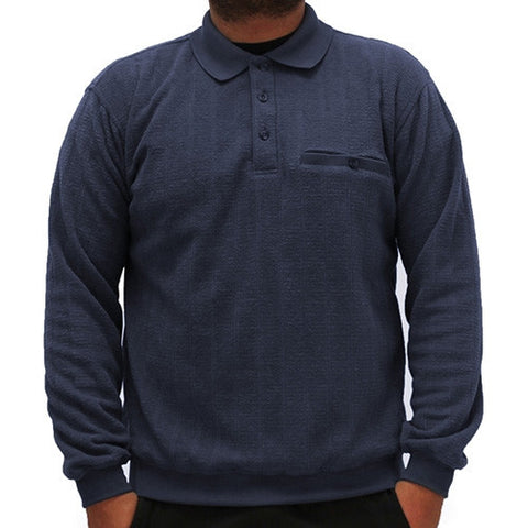 LD Sport Allover Long Sleeve Banded Bottom Shirt 6198-105 Navy
