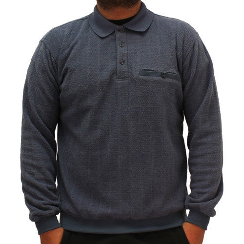 Safe Harbor French Terry Long Sleeve Banded Bottom Shirt - Slate-6198-112